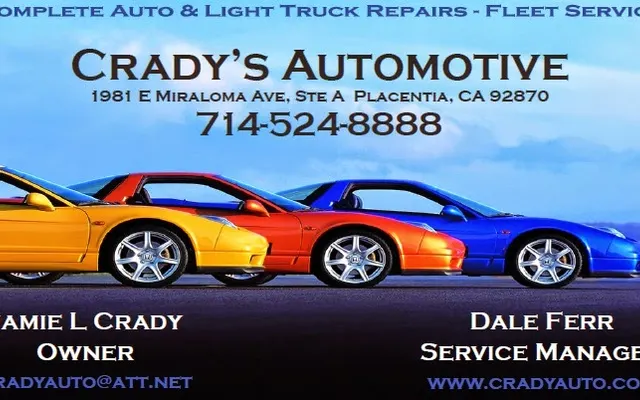 Photo of Crady's Automotive INC, an auto repair shop in Placentia, CA