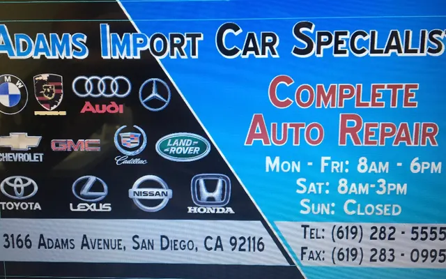 Photo of Adams Import Car Specialists, an auto repair shop in San Diego, CA