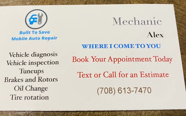 Photo of Built to Save Mobile Auto Repair LLC, an auto repair shop in Steger, IL