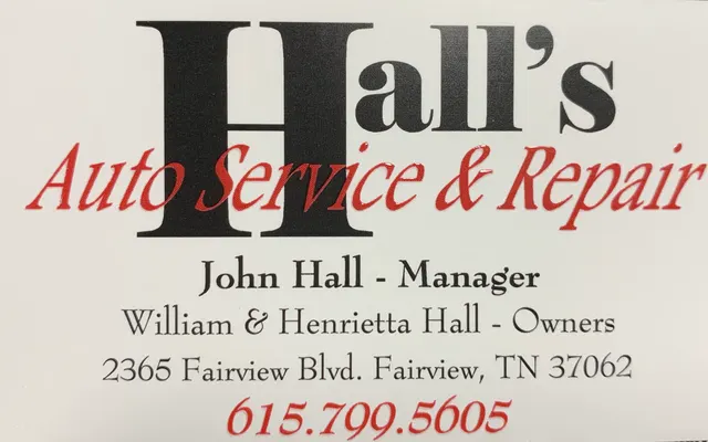 Photo of Hall's Auto Services & Repair LLC, an auto repair shop in Fairview, TN
