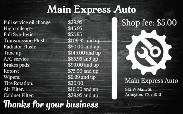 Photo of Main Express Auto & Mobile Mechanic Arlington, an auto repair shop in Arlington, TX