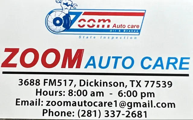 Photo of Zoom auto care, an auto repair shop in Dickinson, TX